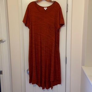 LulaRoe Carly 3x rust-colored dress